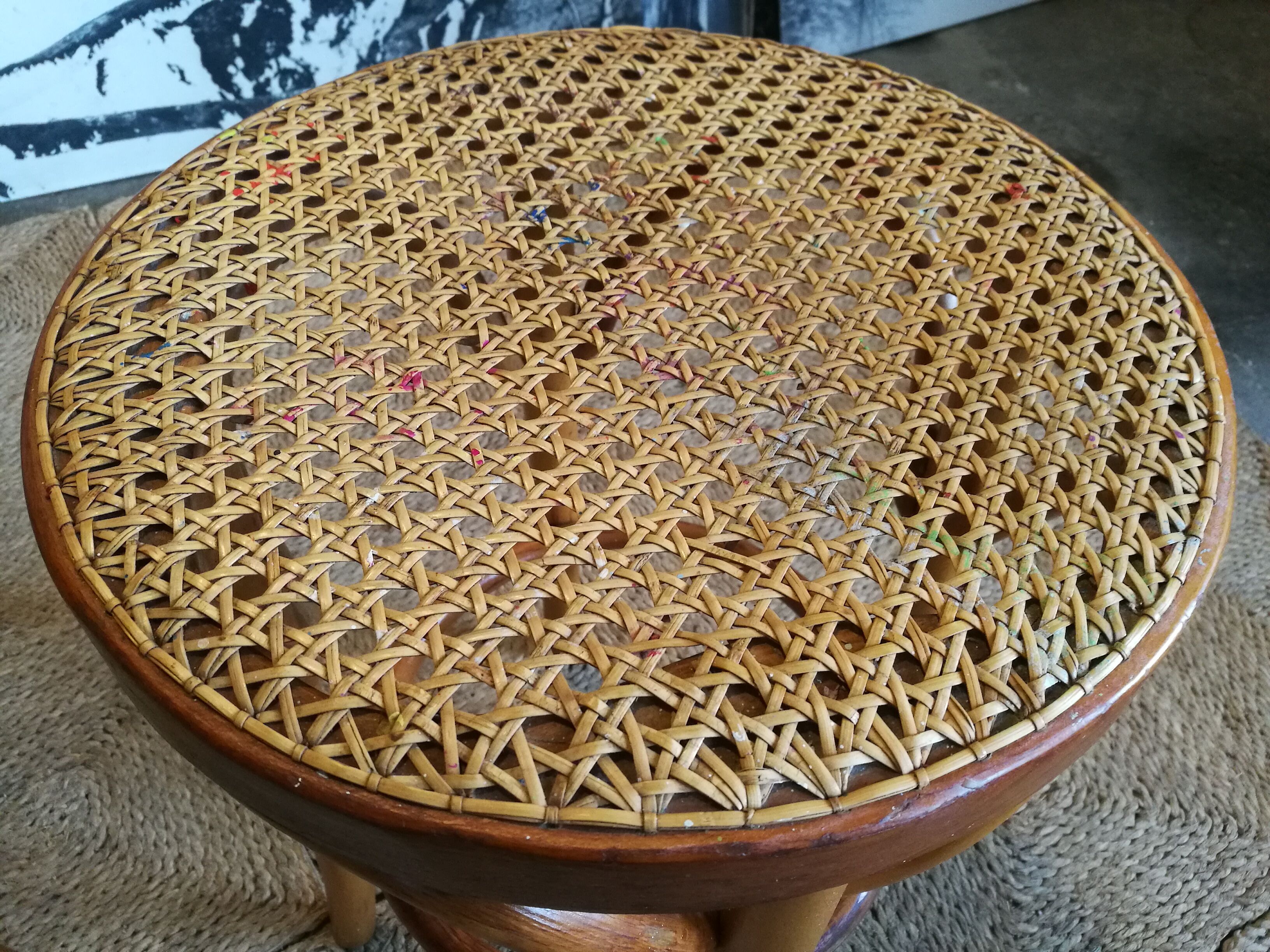 Pair of curved wooden stools
