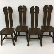 Set of 4 Belgian Brutalist Dining Chairs from De Puydt, 1970’s