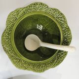 Vintage Cabbage-Shaped Tureen (Majolica/Barbotine)