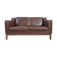 Vintage brown Danish leather sofa Mogens Hansen