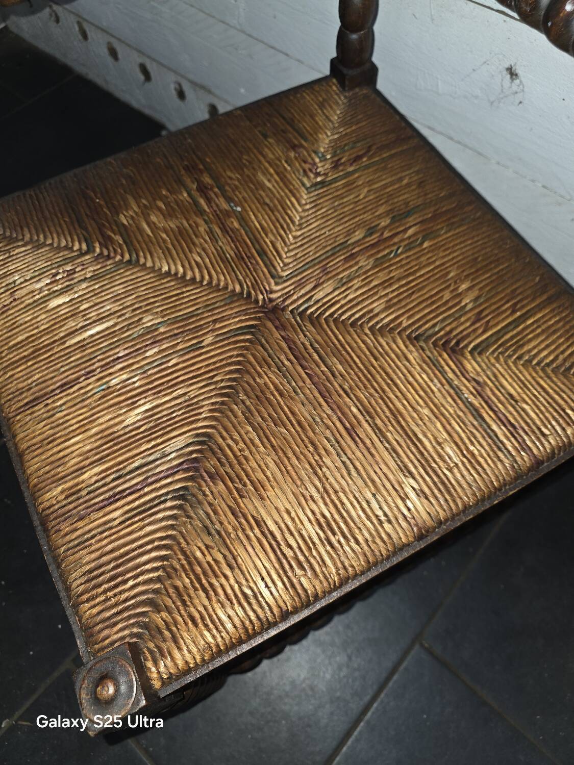 Antique corner fireplace armchair