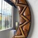 Round rattan mirror 1980