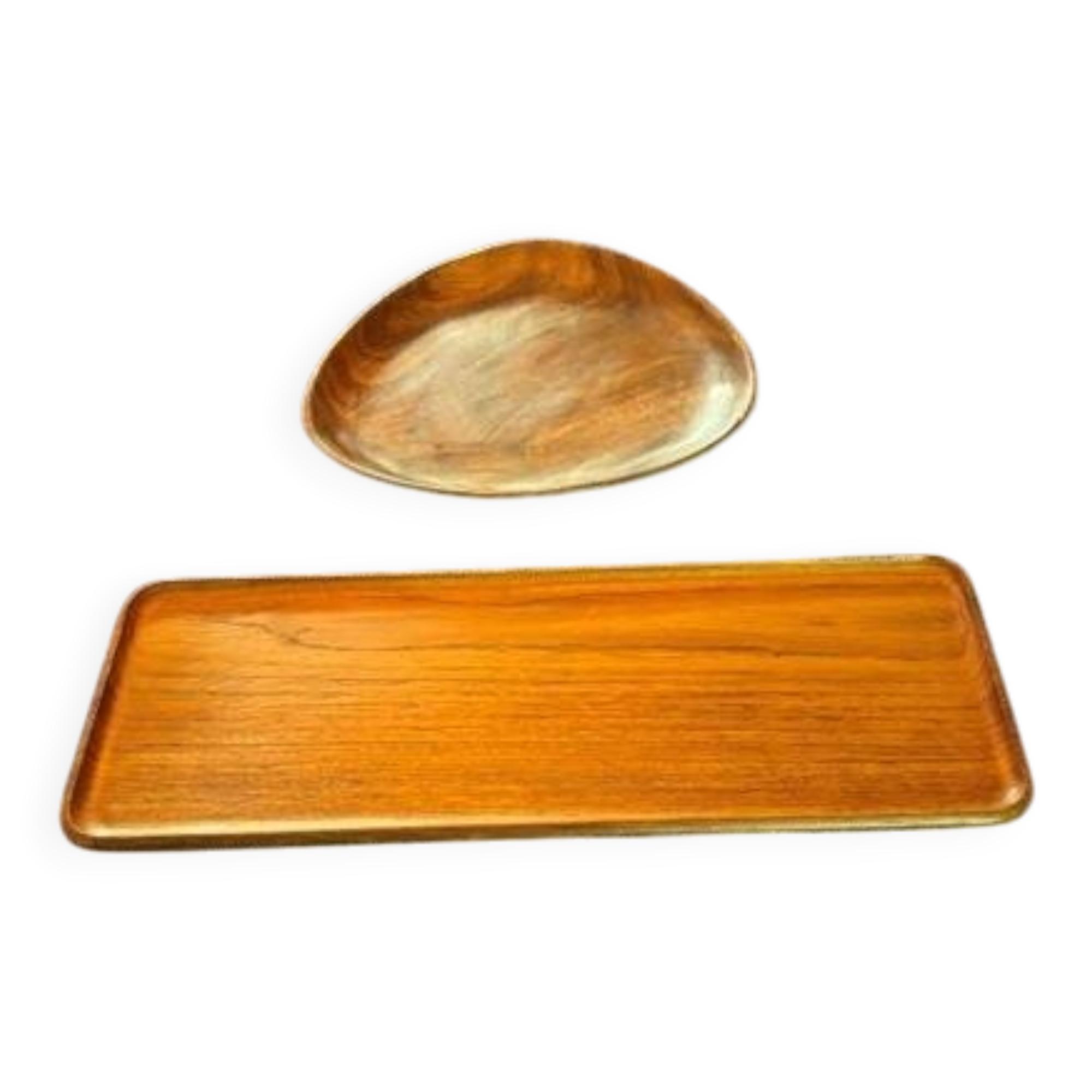 pair of teak trays - Sweden 1950s/60s