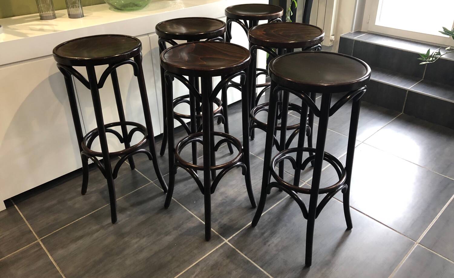 Series of 6 bistro stools