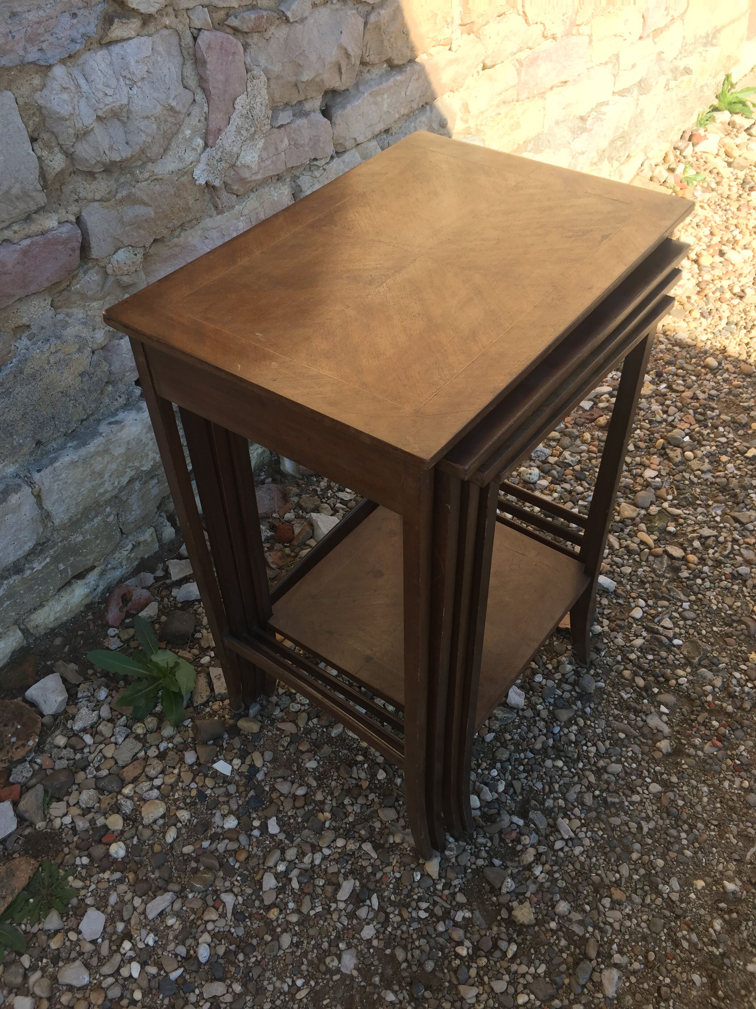 Pull-out tables old marquetry