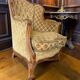 Fauteuil baroque vintage jaune doré / une place / canapé