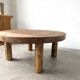 Round brutalist coffee table from the 1950s.