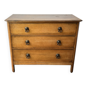 1940s vintage small Georgian style oak chest of drawers