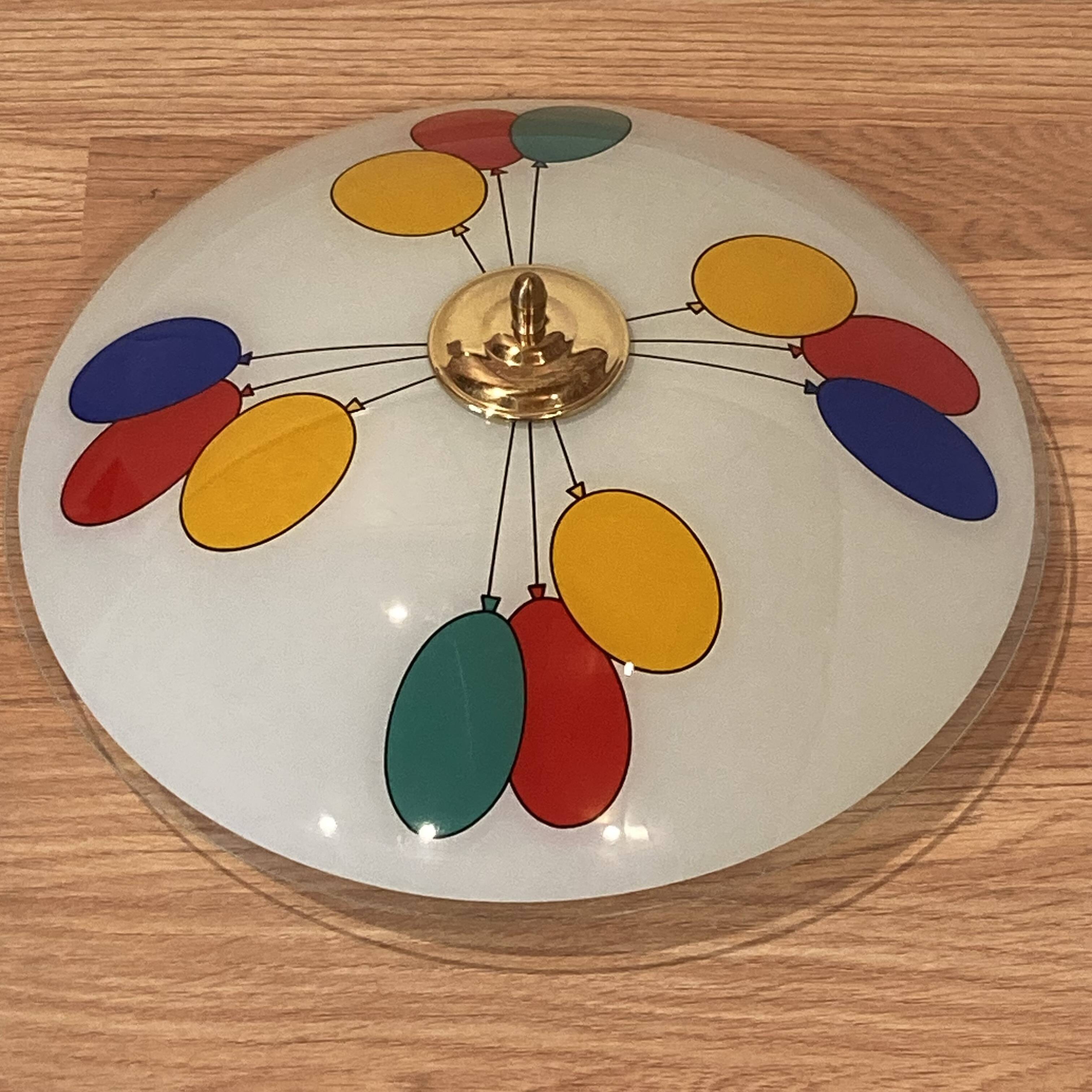 Large glass wall light, Scandinavian design, 1950s.
