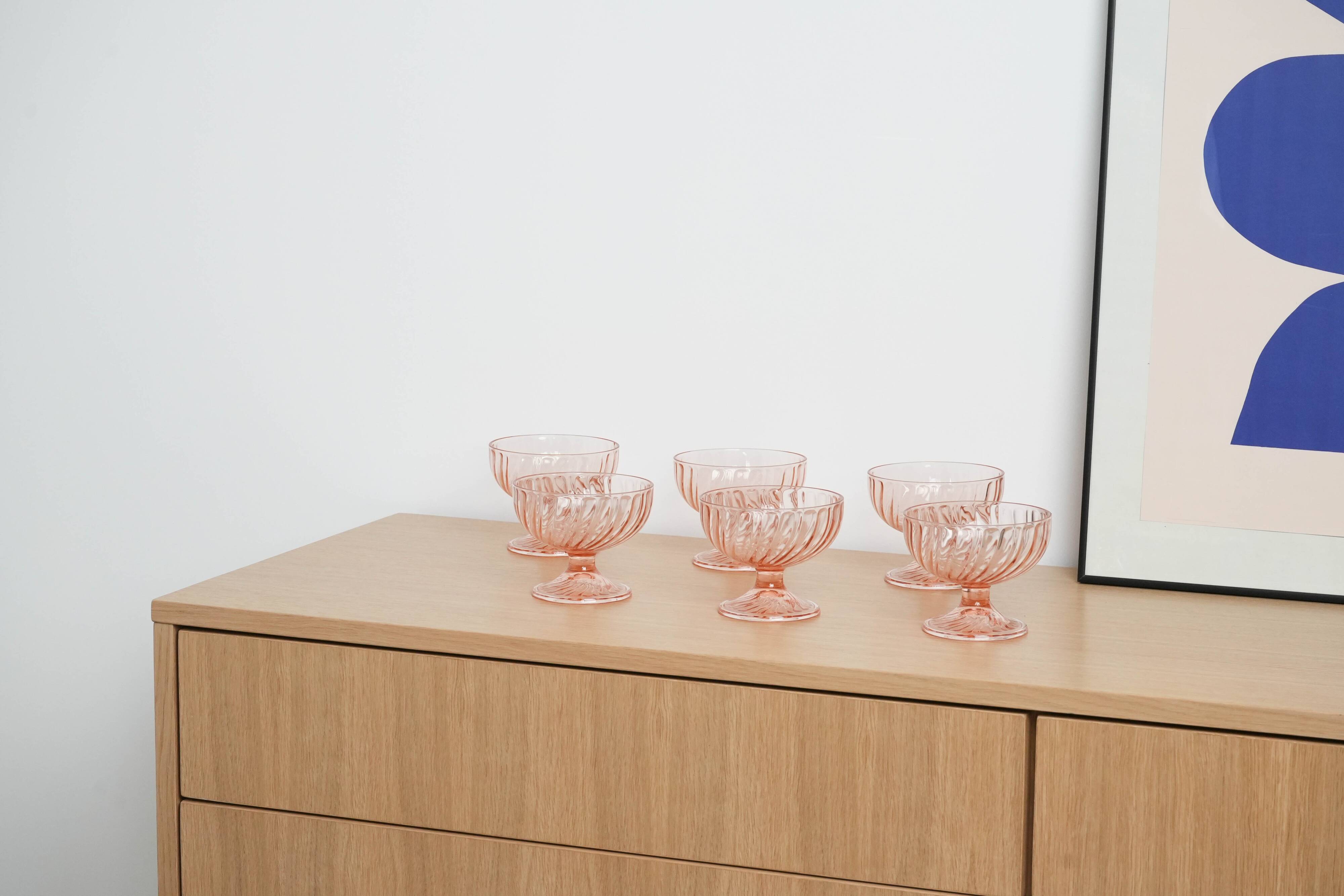 Set of dessert bowls, Italian design, 1970s, production: Italy