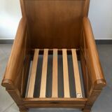 Jacques Leleu - Paire De Fauteuil En Merisier