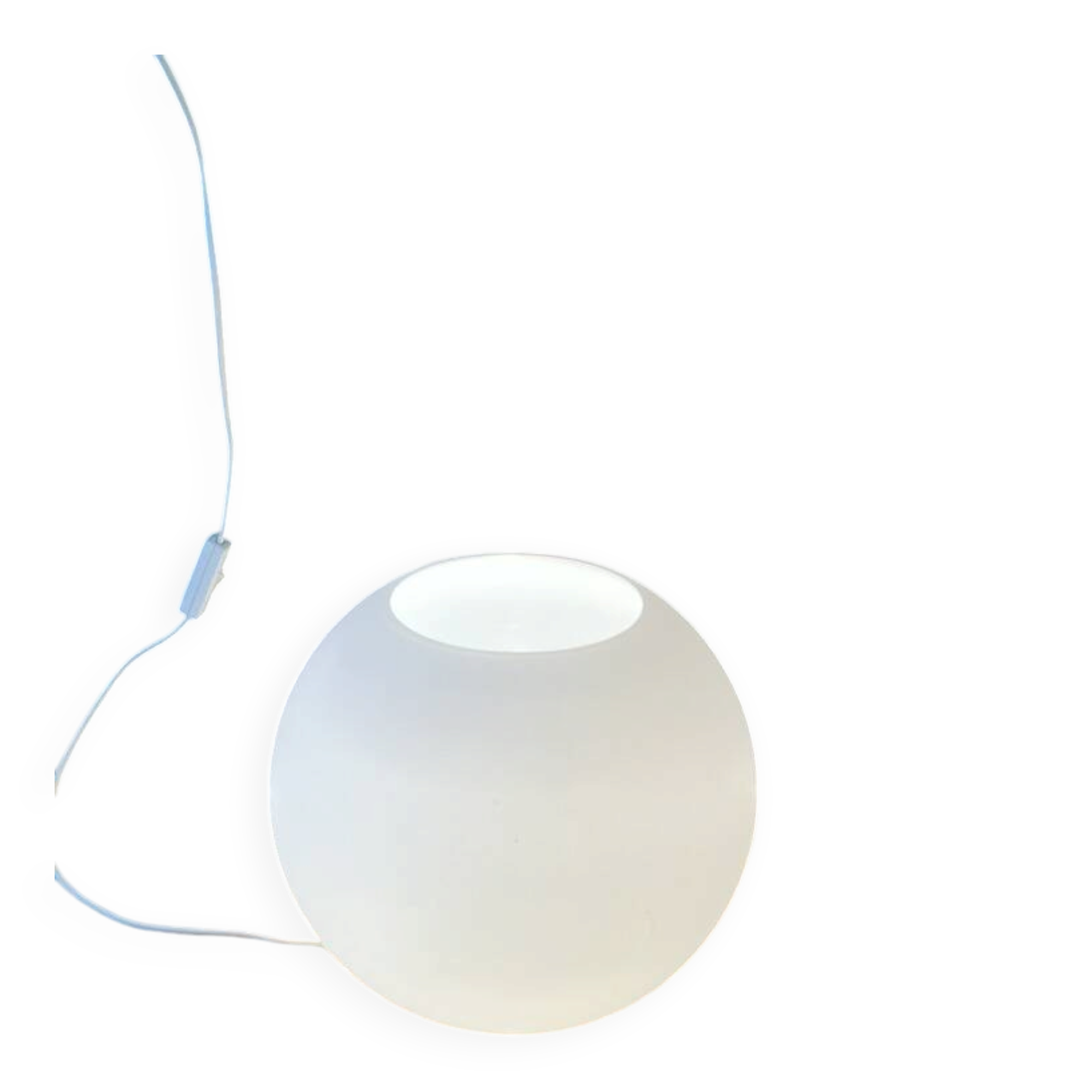 Lampe boule en verre opalin