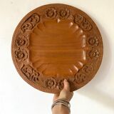 Vintage carved wood side table, Indonesia