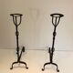 Pair of wrought iron landiers. french work ,seventeenth century