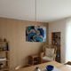 Lampshade / Suspension wax flowers blue wedding