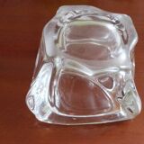 Large square solid glass ashtray