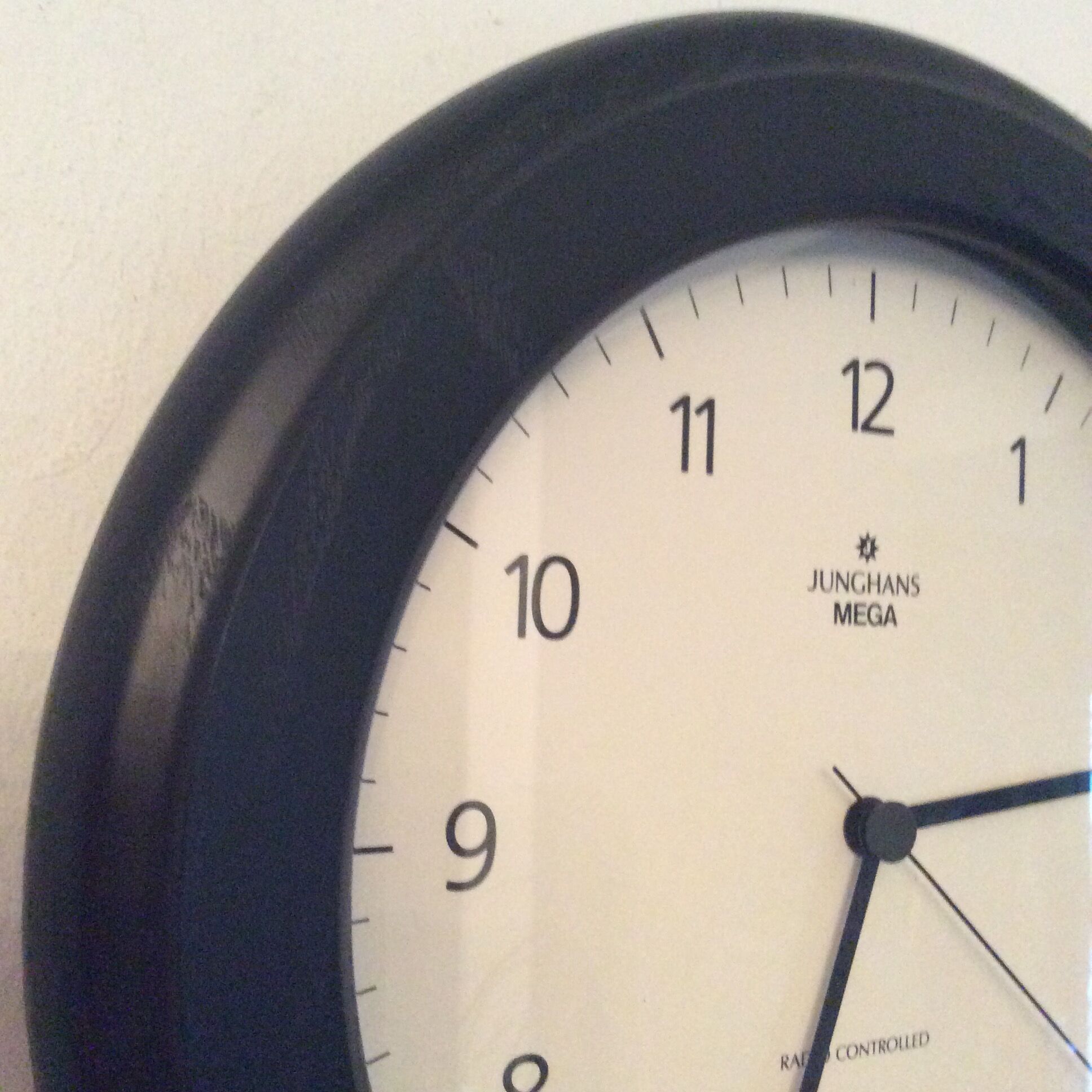 Vintage Junghans 80s black wooden clock