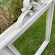 Putty gray wood mirror