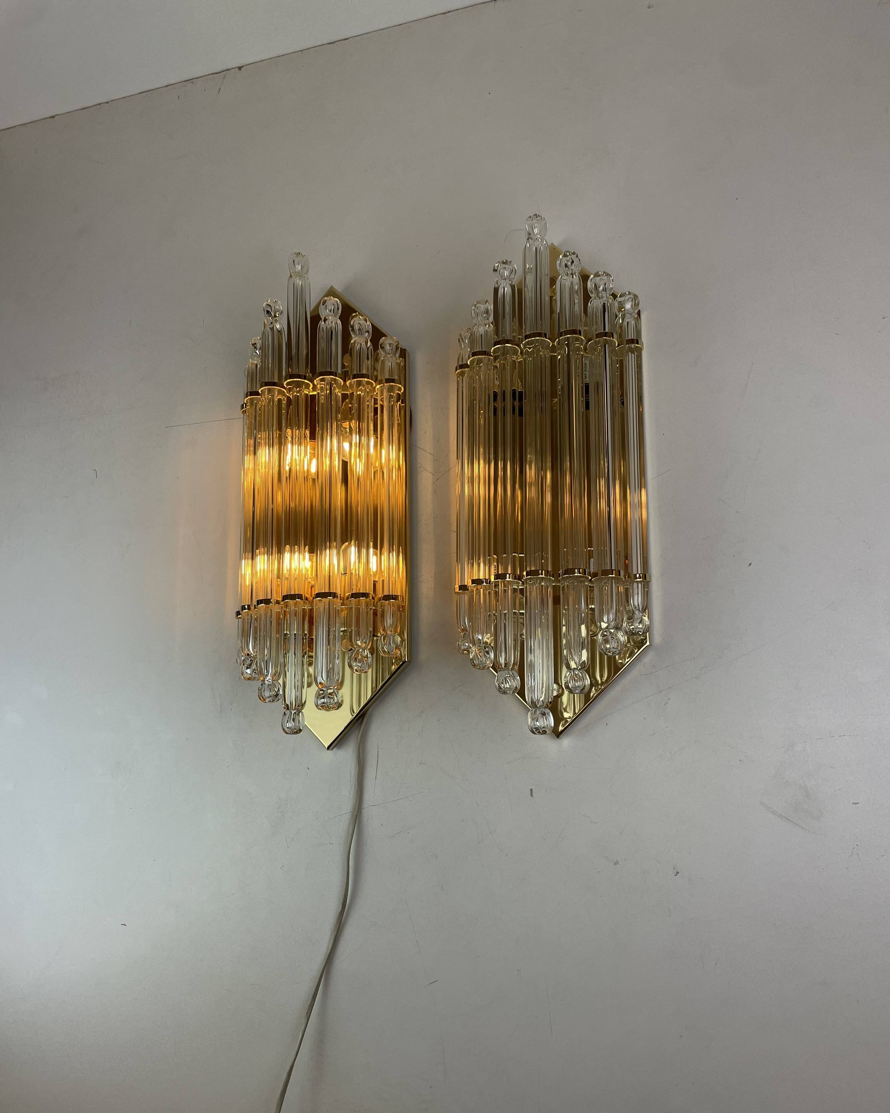 Pair of Hollywood Regency Sconces by Vadisa, 1980s