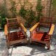 2 Armchairs with 2 Persian cushions