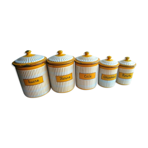 5 pots à épices jaune