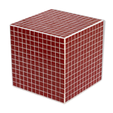 Red cube side table 33x33 cm