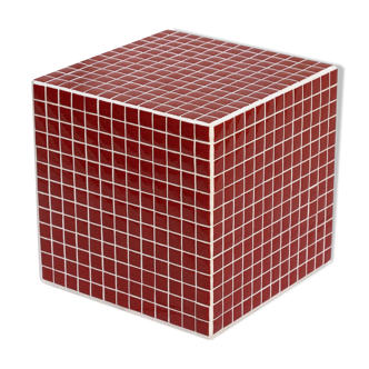 Cube rouge table d'appoint 33x33 cm