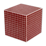 Cube rouge table d'appoint 33x33 cm