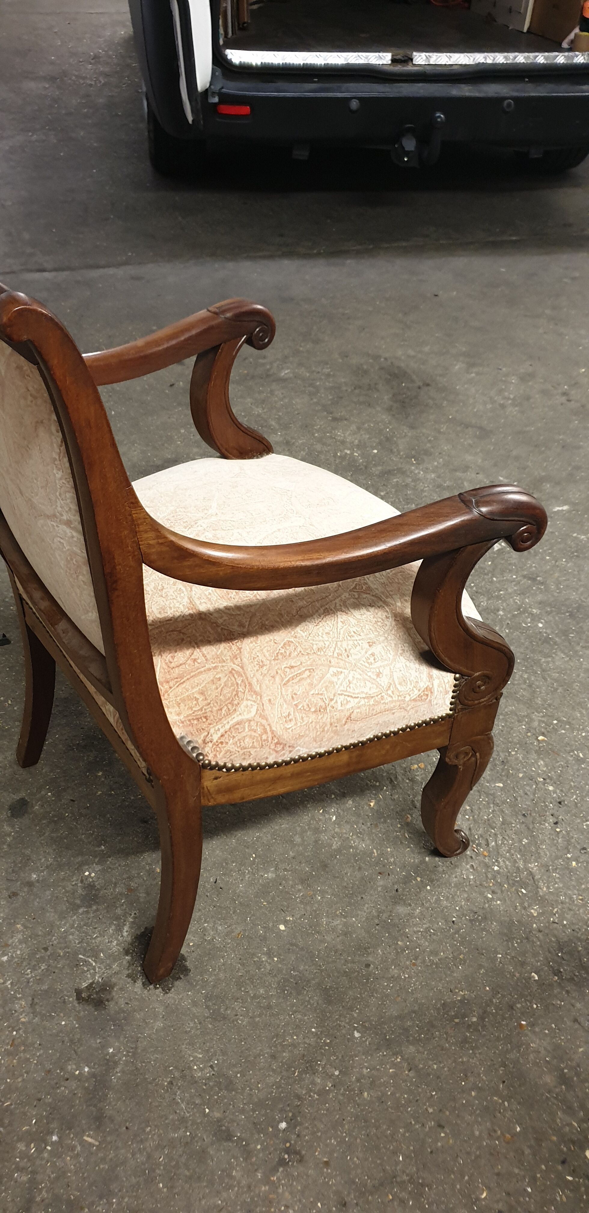 Fauteuil empire à cross