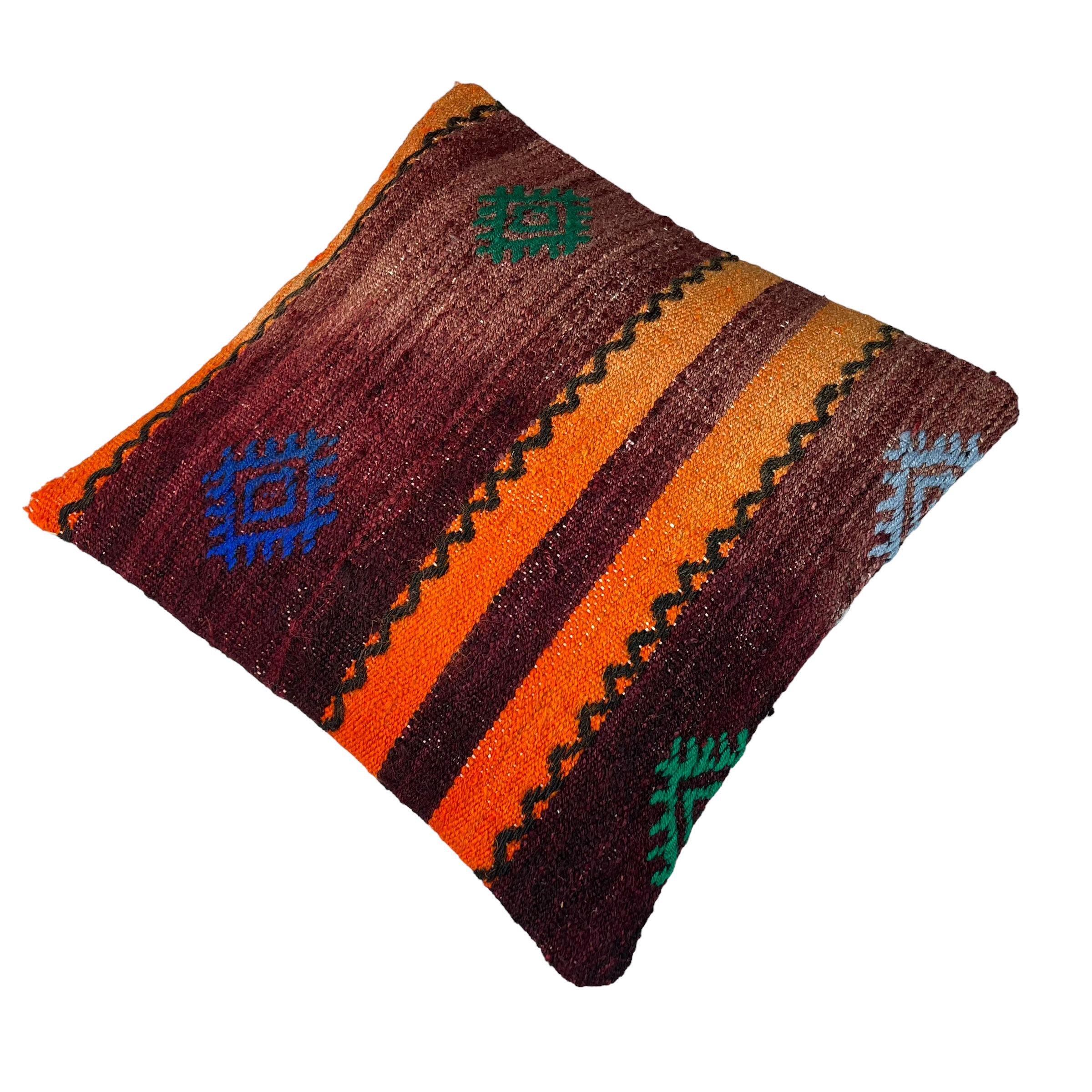 Vintage turkish kilim cushion cover , 40 x 40 cm