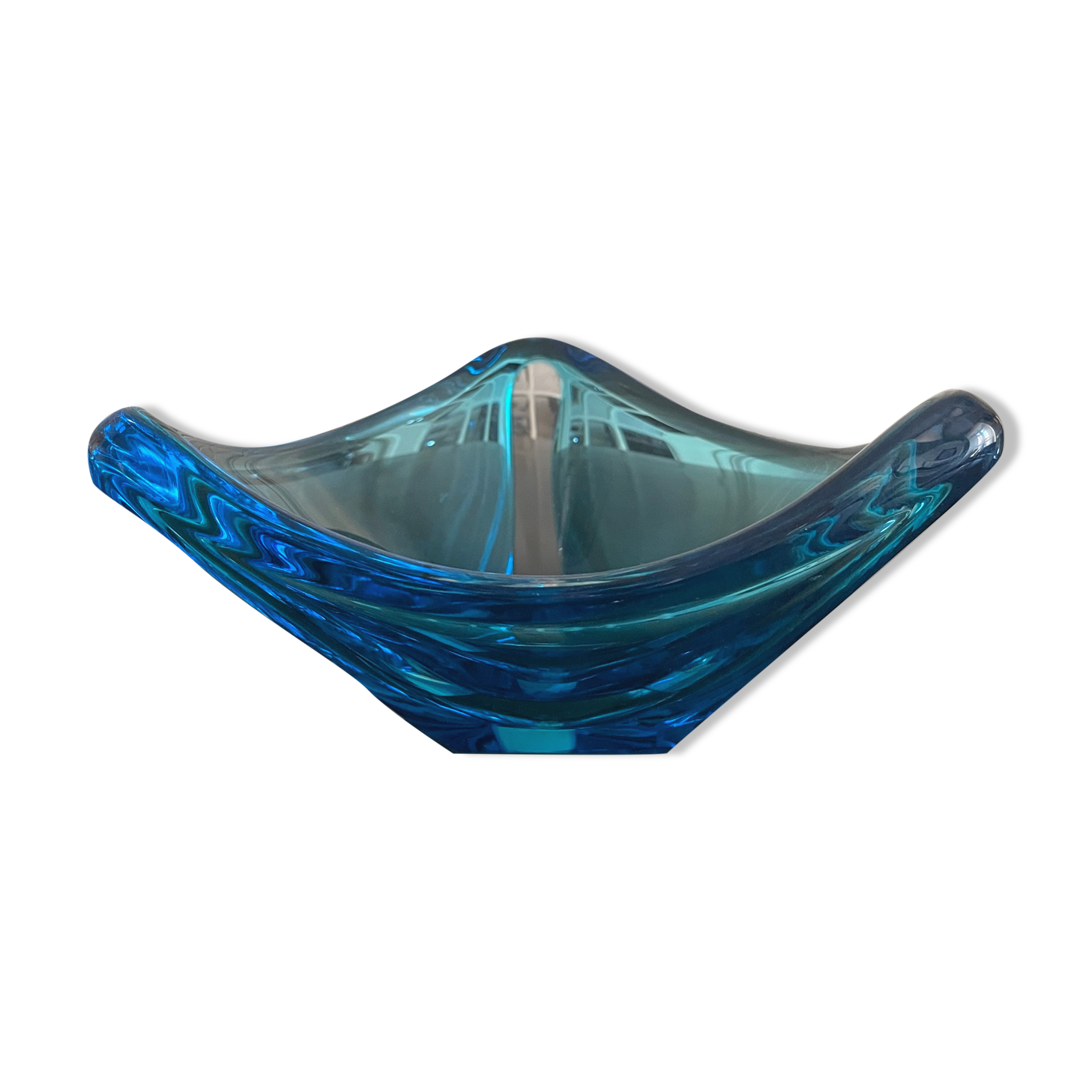 Empty blue crystal pocket