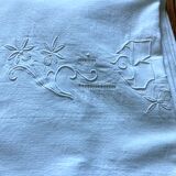 Drap ancien en coton monogrammé