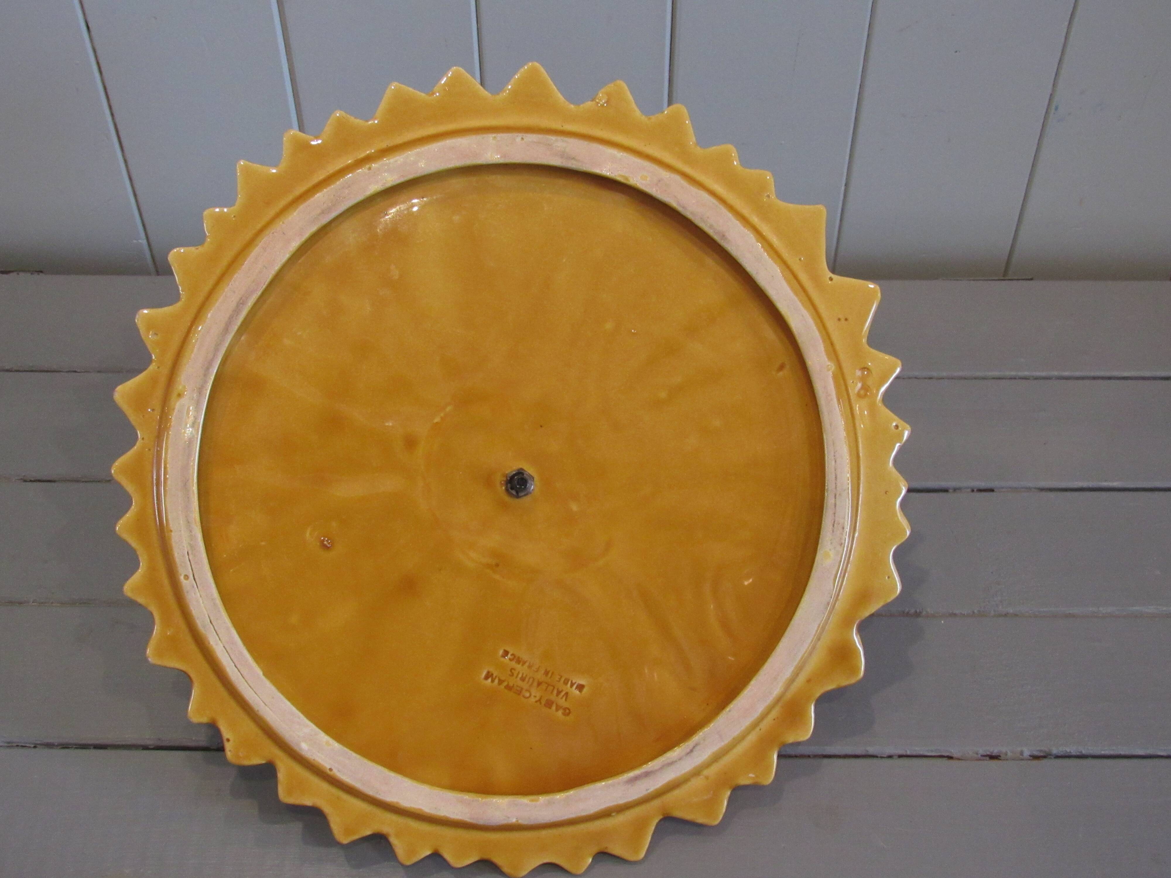 Yellow ceramic tray gaby cerame vallauris