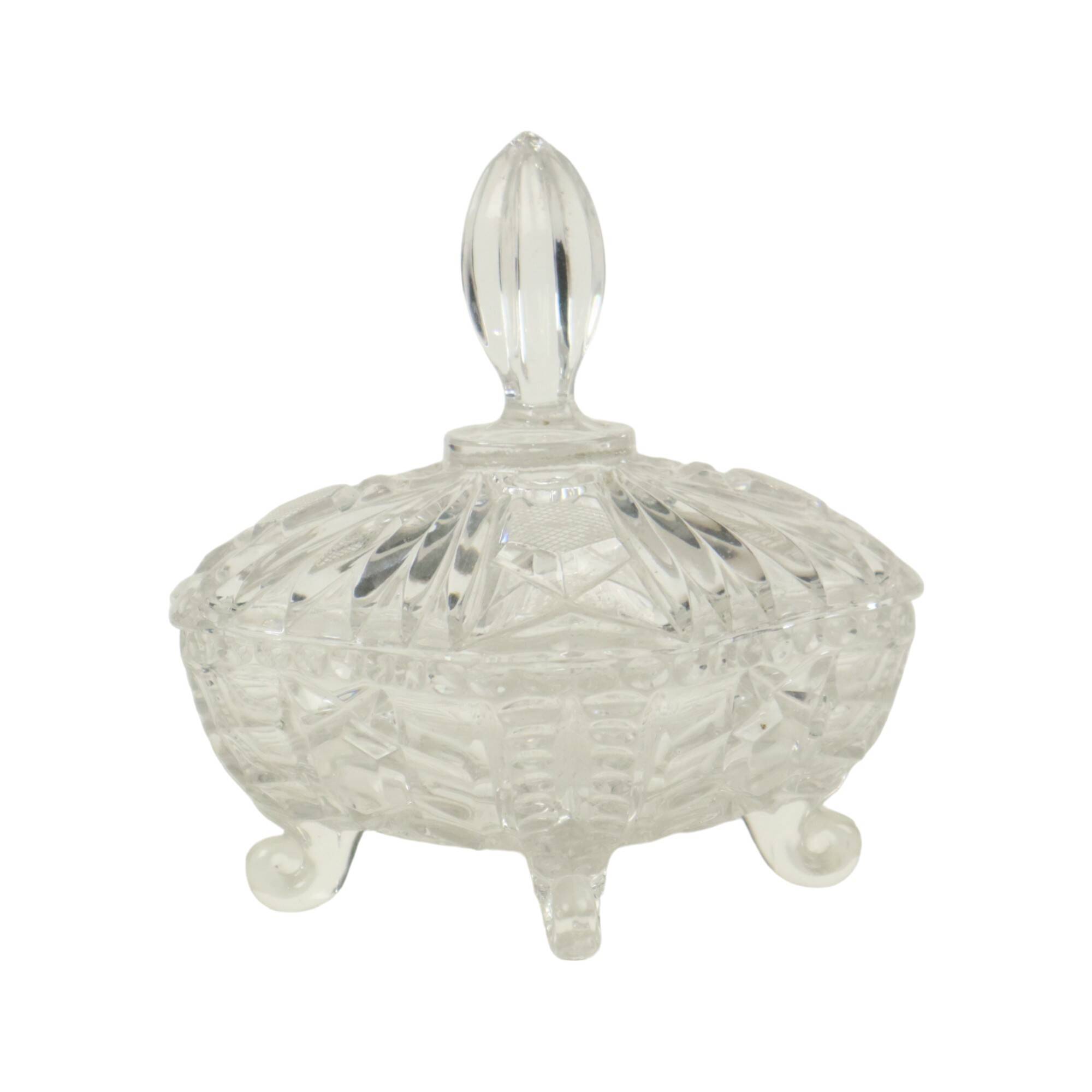 Vintage Crystal Bonbonnière Candy Jar with Lid Sixties