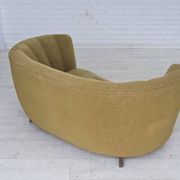 1960s, Danish 2-seater "Banana" sofa, furniture velour, beech wood.