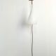 Vintage Tear Drop Wall Lamp in Teak and White Glass, Denmark, 1960s