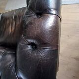 Coventry 3-seater Chesterfield sofa – Black leather