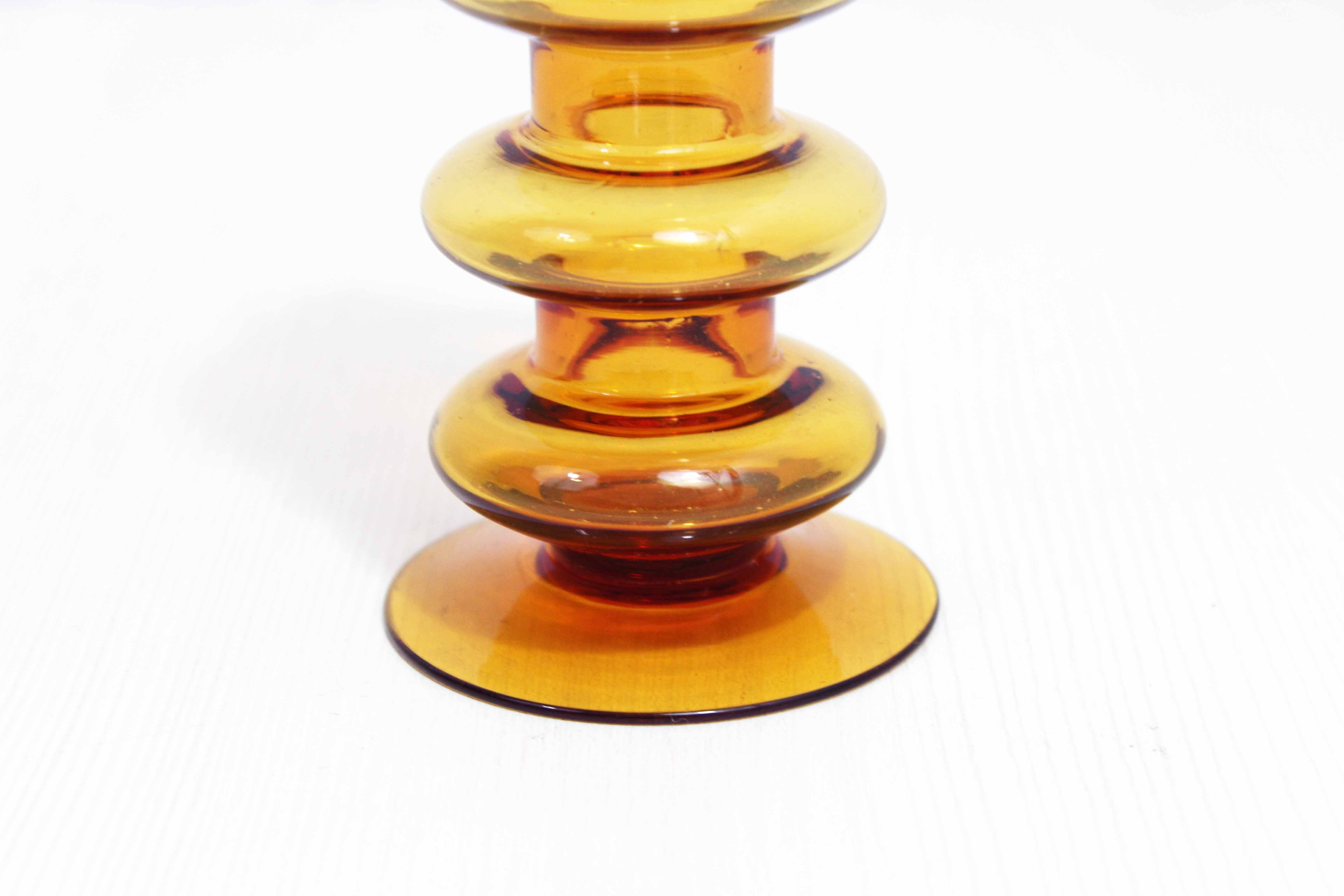 Space age glass candle holder