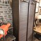 Old double curtained oak filing cabinet