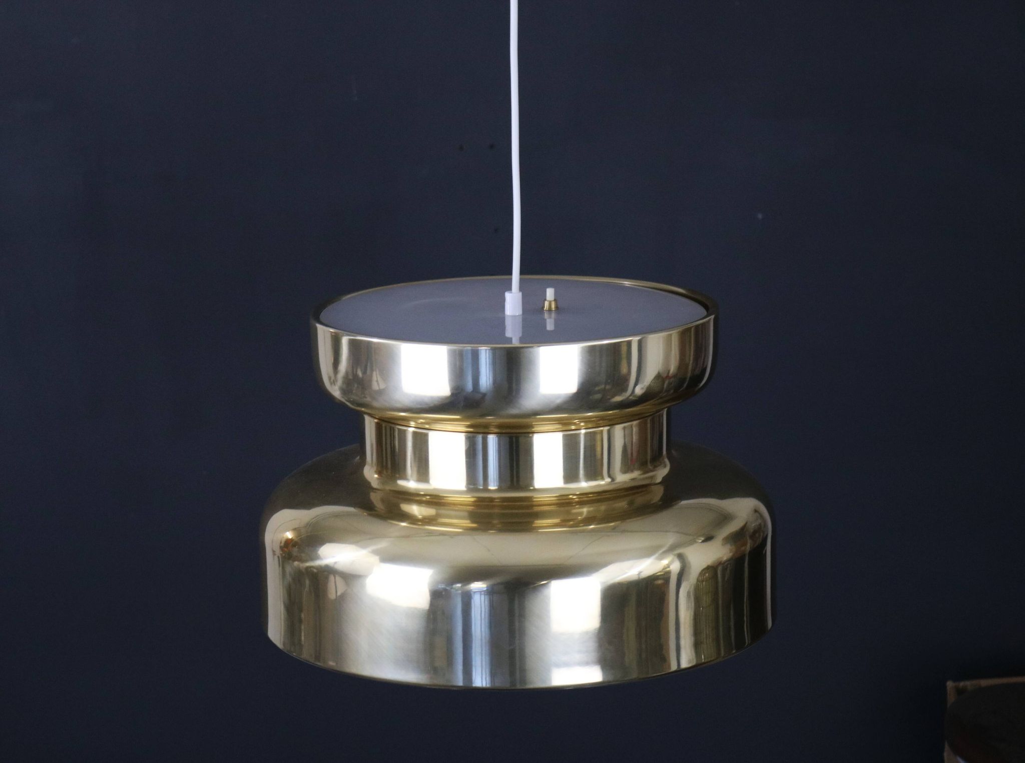 Golden Swedish design hanging lamp - XL - Carl Thore  ***  Sweden 1970 - Stylish lighting