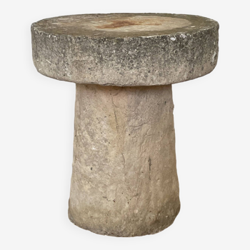 Vintage stone brutalist stool side table