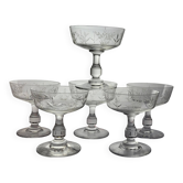 6 coupes à champagne en cristal