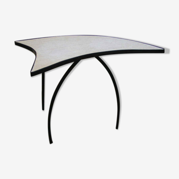 Free-form formica tripod coffee table