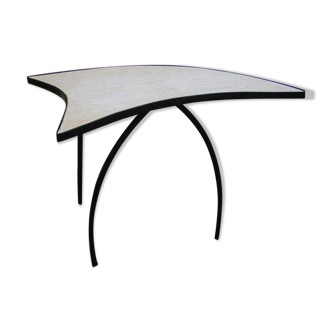 Free-form formica tripod coffee table