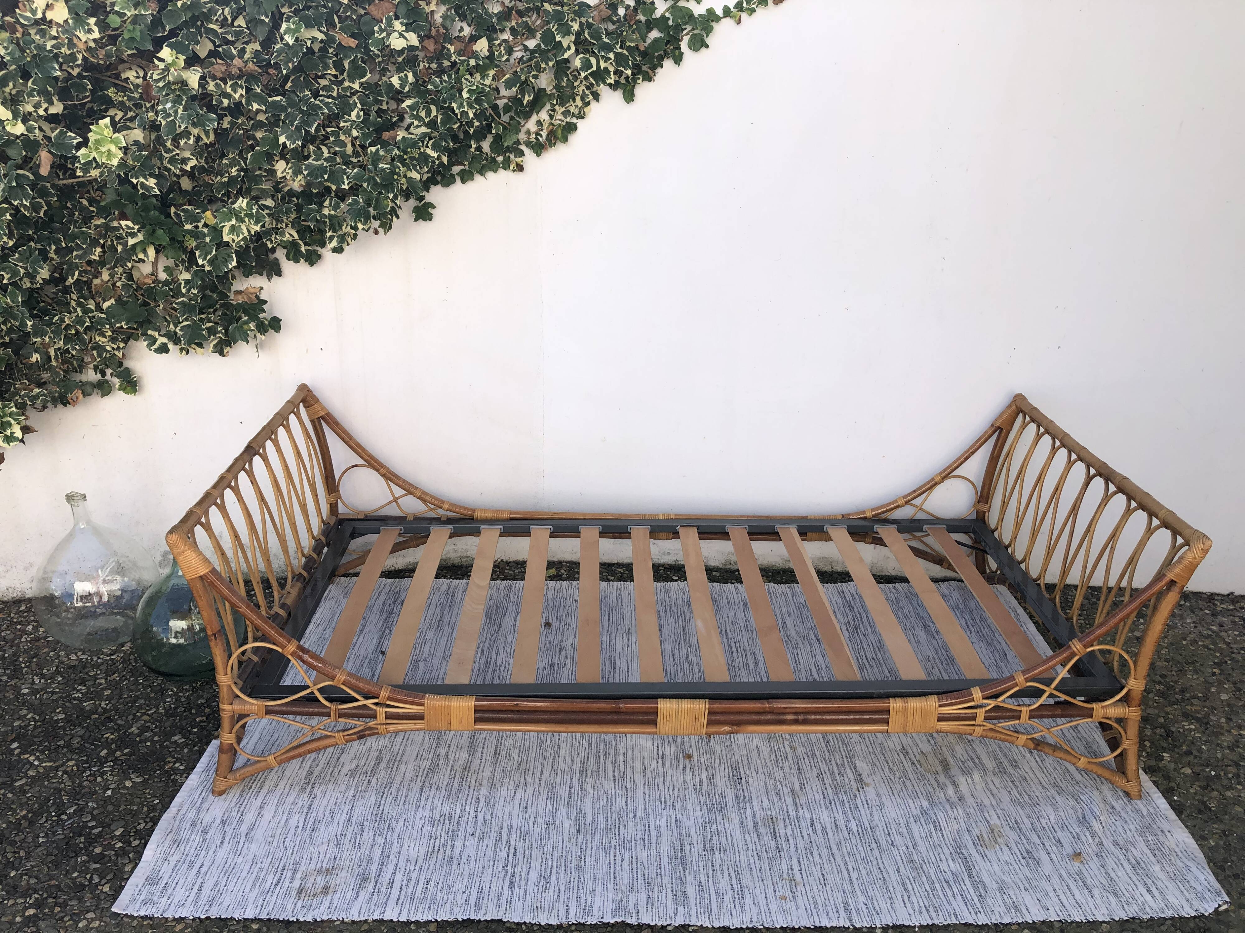 Vintage rattan bed