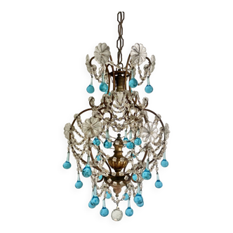 Old crystal pendant chandelier