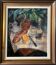 Tableau HST "Still Life with Cheese and Wine" circa 1950 A. Eon (born in 1923)