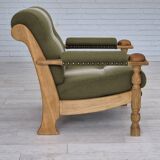 1970s, Danish armchair, original condition, wool, solid oak wood.