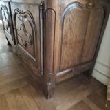 Louis XV period 18th century two-part sideboard in solid oak with glass