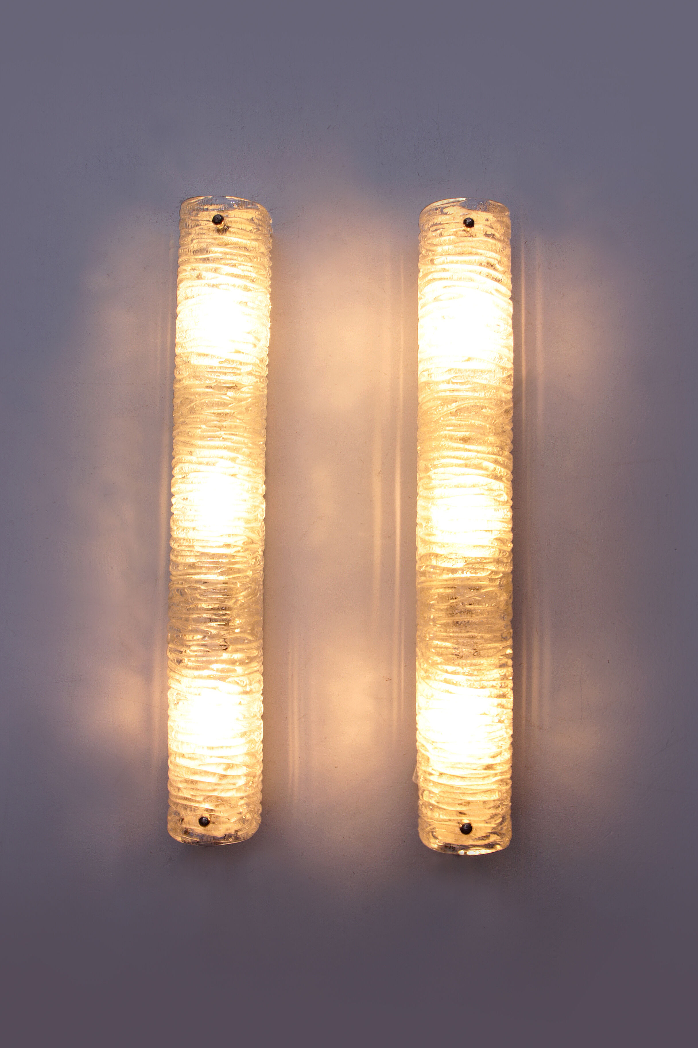 Set Elongated wall lamps by Honsel Leuchten with bubble glass, 1960